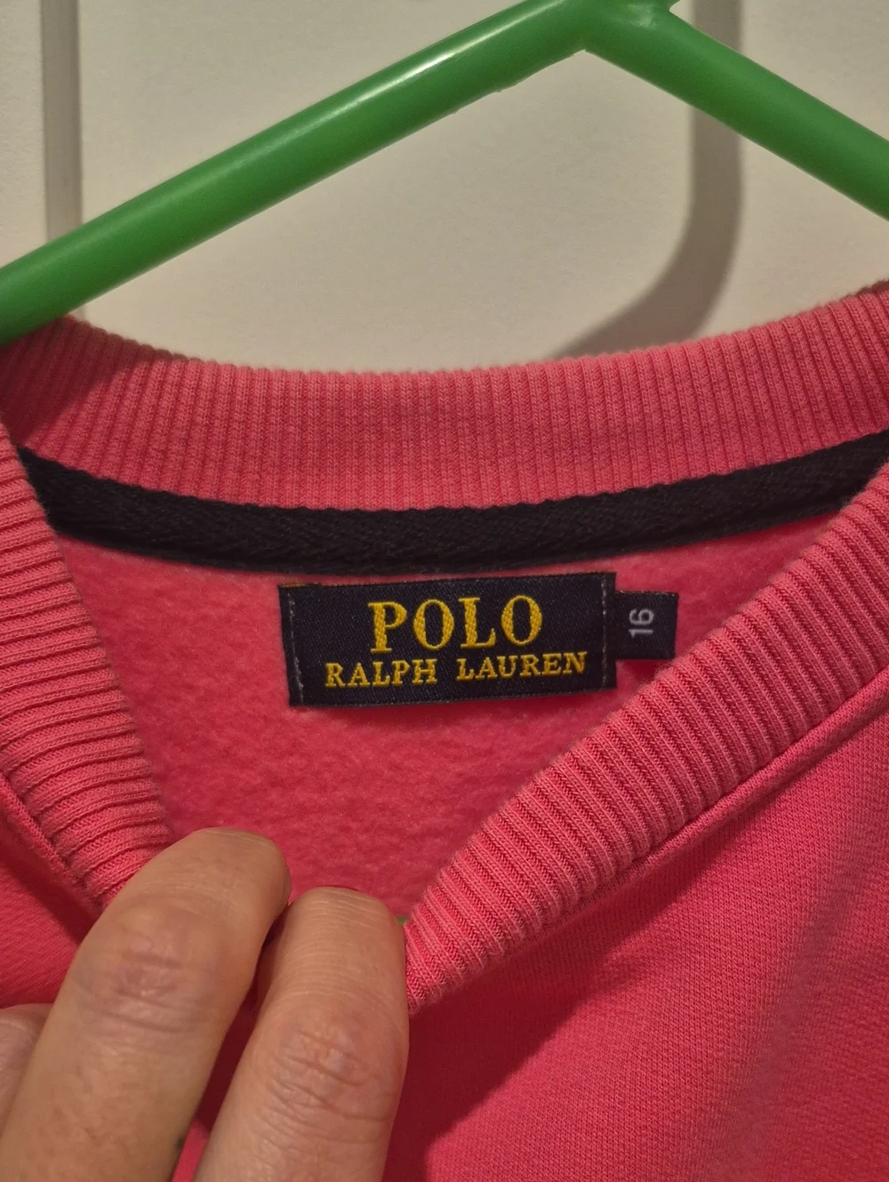 Ralph Lauren Girls' Size 16 Coral Polo Bear  Swearshirt